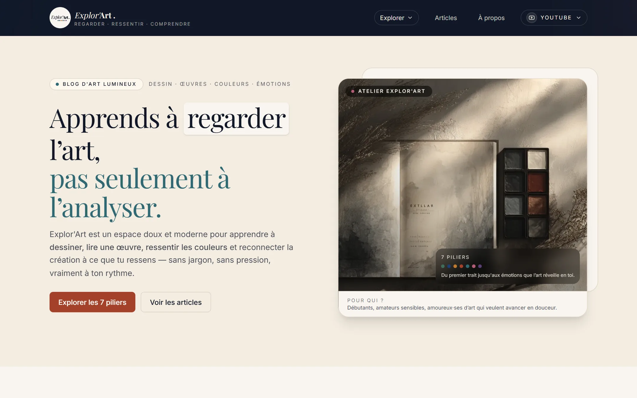 Explor'Art — page d'accueil