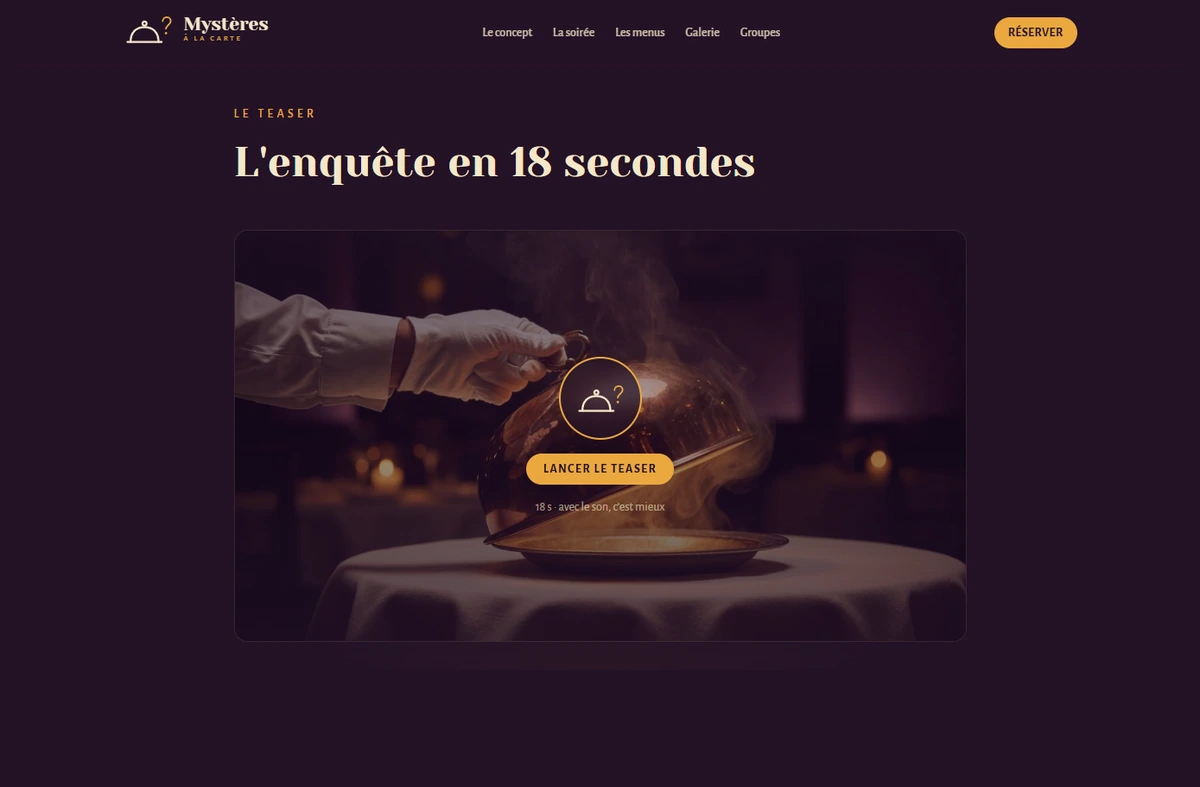 Mystères à la carte — écran 2
