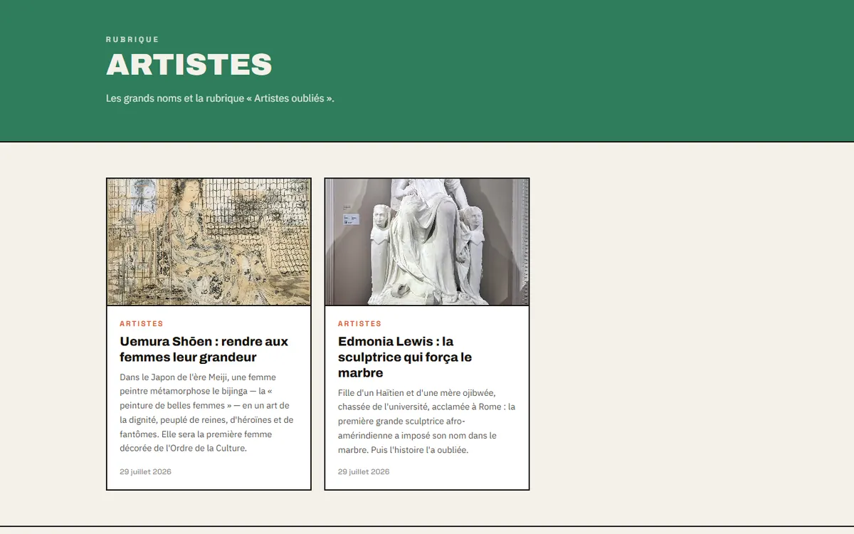 Rubrique Artistes de Pigment avec deux portraits de créatrices