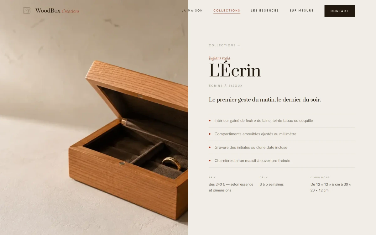 WoodBox Créations — écran 3